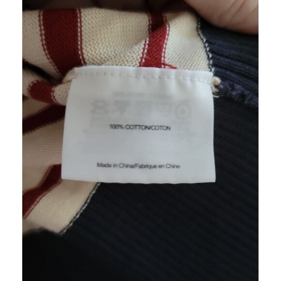 Tory Burch Blue cream stripe cardigan logo Size Small Preppy old Money Preppy - Picture 7 of 7